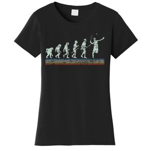 Retro Tennis Player Evolution Racket Game Sports Lover Women's T-Shirt