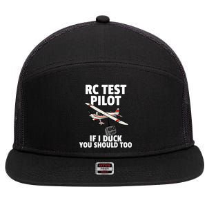 Rc Test Pilot Gift For Rc Plane Model Airplane Lover 7 Panel Mesh Trucker Snapback Hat