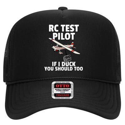 Rc Test Pilot Gift For Rc Plane Model Airplane Lover High Crown Mesh Back Trucker Hat