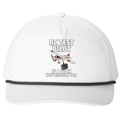 Rc Test Pilot Gift For Rc Plane Model Airplane Lover Snapback Five-Panel Rope Hat