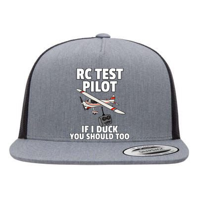 Rc Test Pilot Gift For Rc Plane Model Airplane Lover Flat Bill Trucker Hat