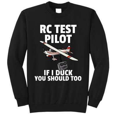 Rc Test Pilot Gift For Rc Plane Model Airplane Lover Tall Sweatshirt