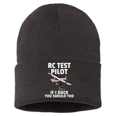 Rc Test Pilot Gift For Rc Plane Model Airplane Lover Sustainable Knit Beanie