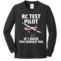 Rc Test Pilot Gift For Rc Plane Model Airplane Lover Kids Long Sleeve Shirt