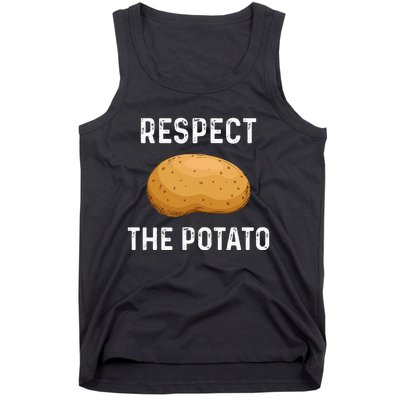 Respect The Potato Funny Root Vegetable Potatoes Tank Top