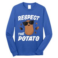 Respect The Potato Gift For Kids Boys Men Funny Vegetable Gift Long Sleeve Shirt