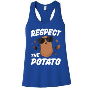 Respect The Potato Gift For Kids Boys Men Funny Vegetable Gift Women's Racerback Tank