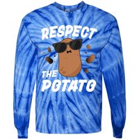 Respect The Potato Gift For Kids Boys Men Funny Vegetable Gift Tie-Dye Long Sleeve Shirt