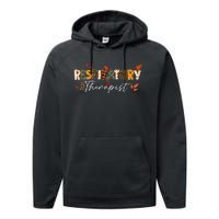 Respiratory Therapist Pumpkin Autumn Tree Fall Leaves Performance Fleece Hoodie