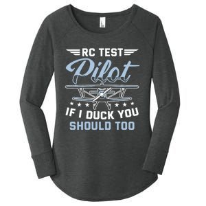 Rc Test Pilot Model Airplane Pilot Model Flight Rc Airplane Women's Perfect Tri Tunic Long Sleeve Shirt