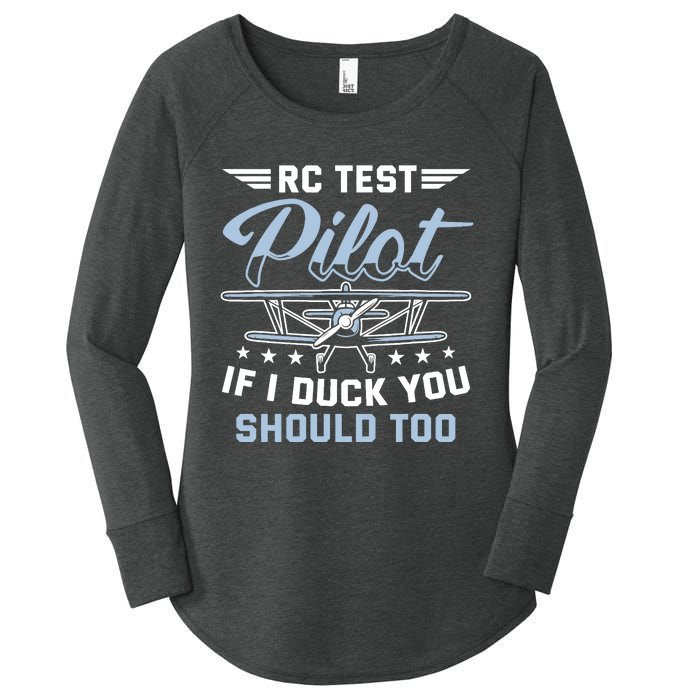 Rc Test Pilot Model Airplane Pilot Model Flight Rc Airplane Women's Perfect Tri Tunic Long Sleeve Shirt