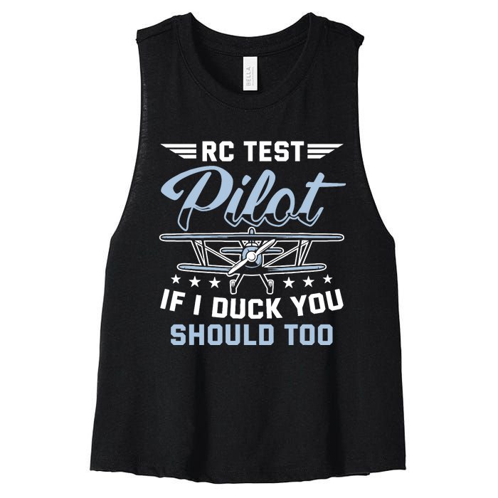 Rc Test Pilot Model Airplane Pilot Model Flight Rc Airplane Women's Racerback Cropped Tank