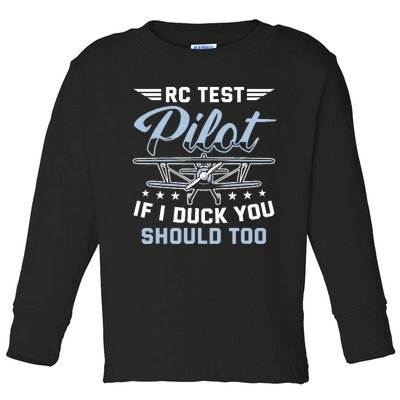 Rc Test Pilot Model Airplane Pilot Model Flight Rc Airplane Toddler Long Sleeve Shirt