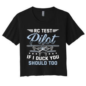 Rc Test Pilot Model Airplane Pilot Model Flight Rc Airplane Women's Crop Top Tee