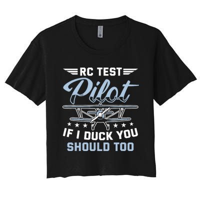 Rc Test Pilot Model Airplane Pilot Model Flight Rc Airplane Women's Crop Top Tee