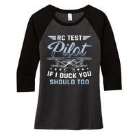 Rc Test Pilot Model Airplane Pilot Model Flight Rc Airplane Women's Tri-Blend 3/4-Sleeve Raglan Shirt