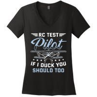 Rc Test Pilot Model Airplane Pilot Model Flight Rc Airplane Women's V-Neck T-Shirt