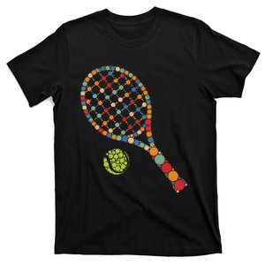 Retro Tennis Player Ball With Polka Dots Happy Dot Day Boy T-Shirt