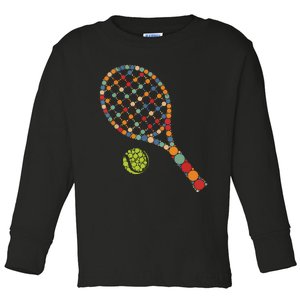 Retro Tennis Player Ball With Polka Dots Happy Dot Day Boy Toddler Long Sleeve Shirt