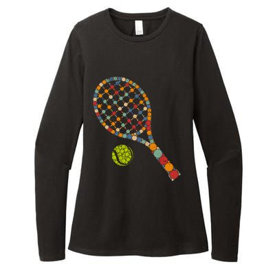 Retro Tennis Player & Ball With Polka Dots Happy Dot Day Boy Womens CVC Long Sleeve Shirt