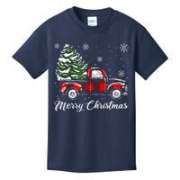 Red Truck Pick Up Christmas Tree Vintage Retro Kids T-Shirt