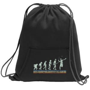 Retro Tennis Player Evolution Racket Game Sports Lover Sweatshirt Cinch Pack Bag