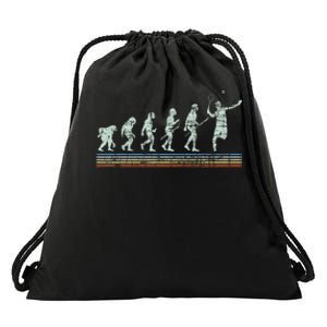 Retro Tennis Player Evolution Racket Game Sports Lover Drawstring Bag