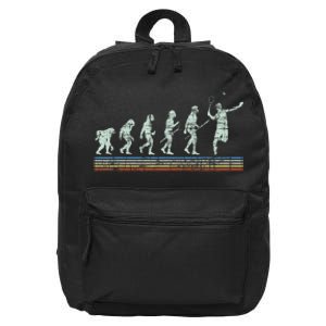 Retro Tennis Player Evolution Racket Game Sports Lover 16 in Basic Backpack