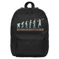 Retro Tennis Player Evolution Racket Game Sports Lover 16 in Basic Backpack