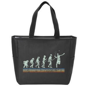 Retro Tennis Player Evolution Racket Game Sports Lover Zip Tote Bag