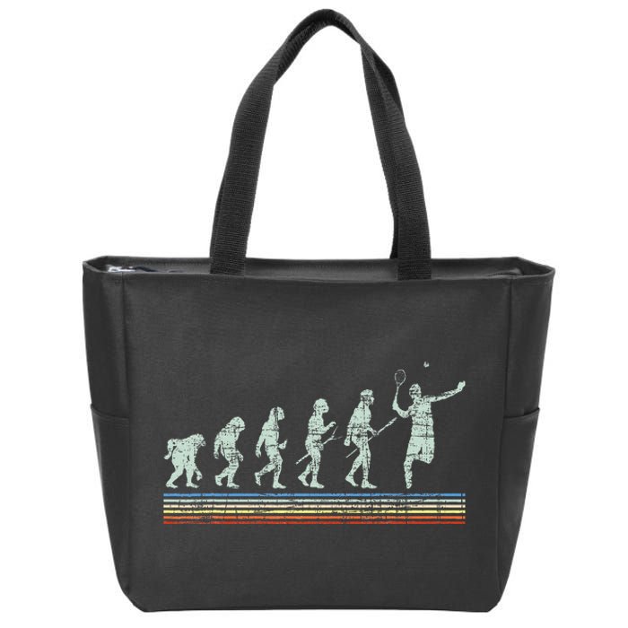 Retro Tennis Player Evolution Racket Game Sports Lover Zip Tote Bag