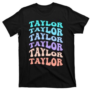 Retro T.aylor Personalized Name I Love T.aylor T-Shirt