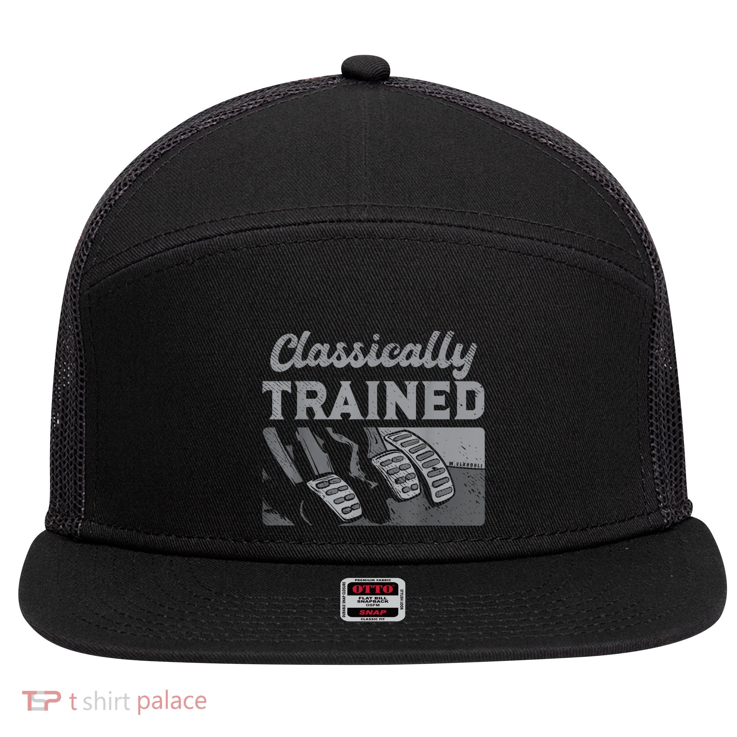 Racing Three Pedals Classically Trained Manual Transmission 7 Panel Mesh Trucker Snapback Hat