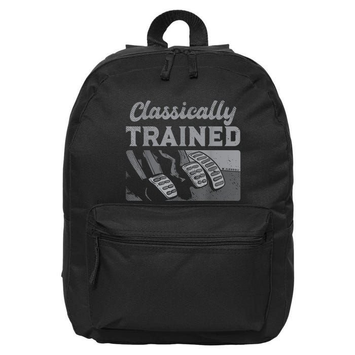 Racing Three Pedals Classically Trained Manual Transmission 16 in Basic Backpack