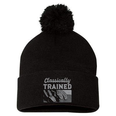 Racing Three Pedals Classically Trained Manual Transmission Pom Pom 12in Knit Beanie