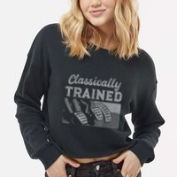 Racing Three Pedals Classically Trained Manual Transmission Cropped Pullover Crew