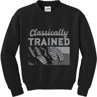 Racing Three Pedals Classically Trained Manual Transmission Kids Sweatshirt