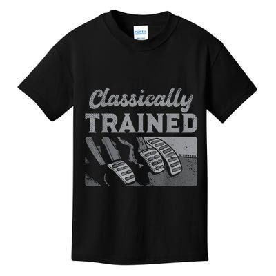 Racing Three Pedals Classically Trained Manual Transmission Kids T-Shirt