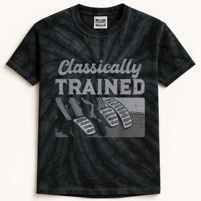 Racing Three Pedals Classically Trained Manual Transmission Kids Tie-Dye T-Shirt