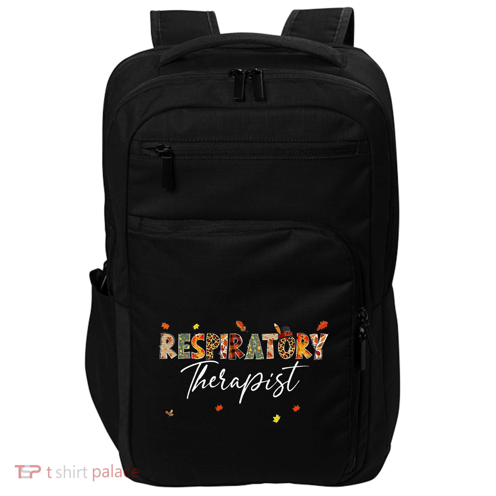 Respiratory Therapist Pumpkin Autumn Tree Fall Leaves Impact Tech Backpack