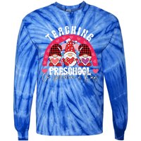 Rainbow Teaching Preschool On Valentine's Day Teacher Gift Tie-Dye Long Sleeve Shirt