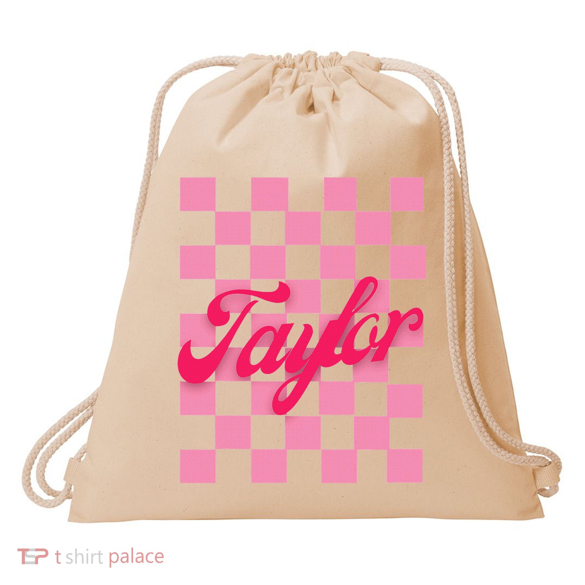 Retro Taylor Personalized Groovy Birthday Girl Design Drawstring Bag