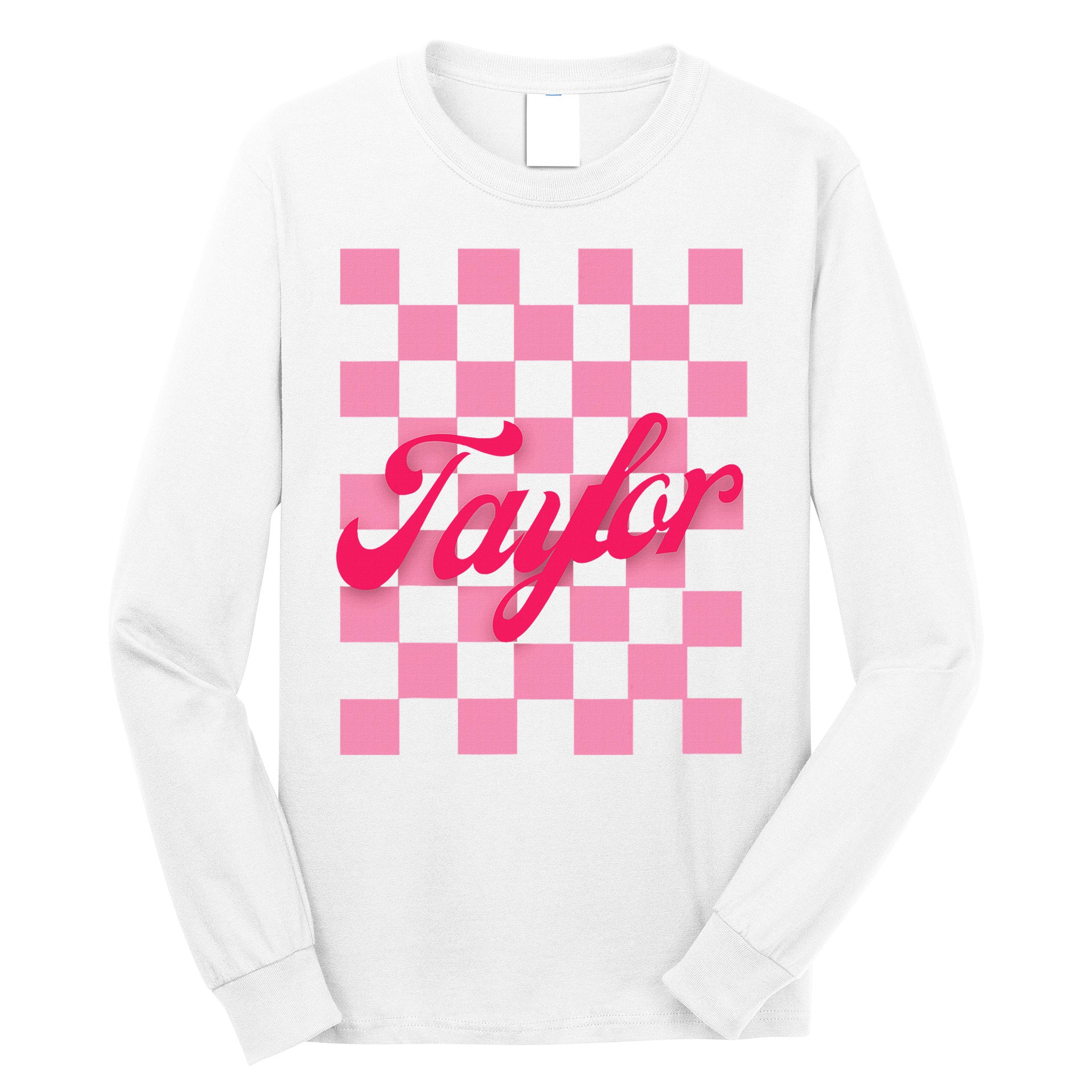 Retro Taylor Personalized Groovy Birthday Girl Design Long Sleeve Shirt