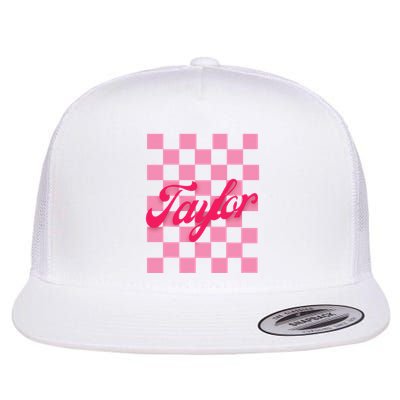 Retro Taylor Personalized Groovy Birthday Girl Design Flatbill Hat