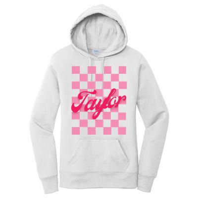 Retro Taylor Personalized Groovy Birthday Girl Design Women's Pullover Hoodie
