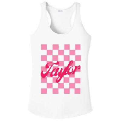Retro Taylor Personalized Groovy Birthday Girl Design Ladies PosiCharge Competitor Racerback Tank