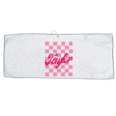 Retro Taylor Personalized Groovy Birthday Girl Design Large Microfiber Waffle Golf Towel