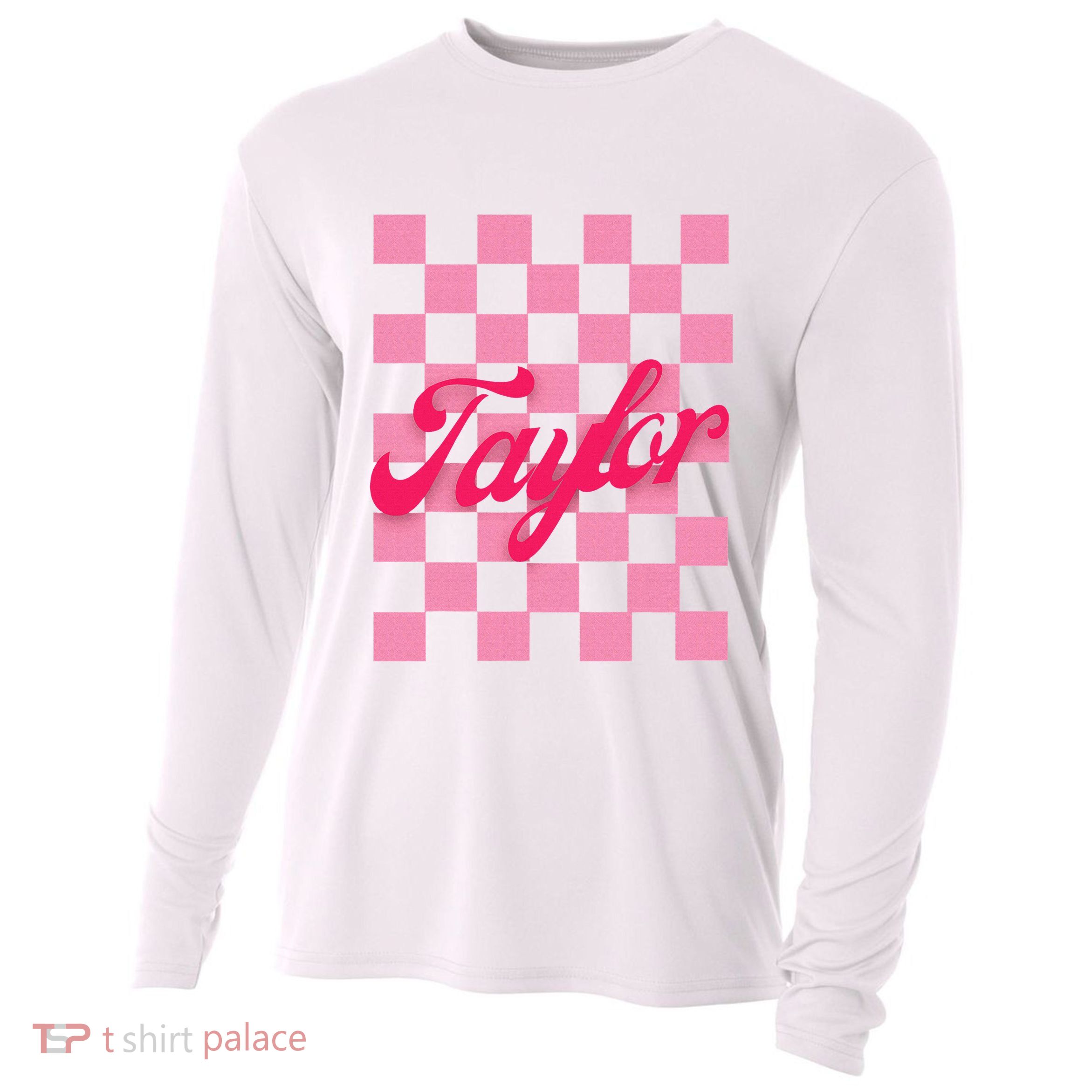 Retro Taylor Personalized Groovy Birthday Girl Design Cooling Performance Long Sleeve Crew