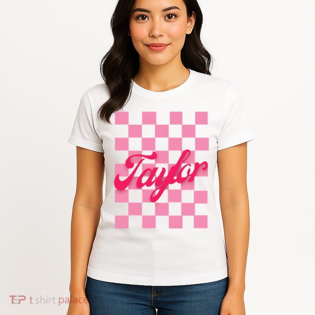 Retro Taylor Personalized Groovy Birthday Girl Design Womens T-Shirt
