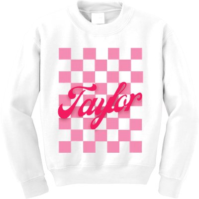Retro Taylor Personalized Groovy Birthday Girl Design Kids Sweatshirt